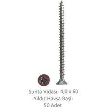 Sunta Vidası 4,0X60, 50 Adet Tam Diş SNT YHB Vida