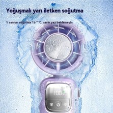 Baodan07 Mini Yaratıcı Dijital Ekran Asılı Boyun El Girdap Katlanır Fan (Yurt Dışından)