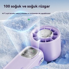 Baodan07 Mini Yaratıcı Dijital Ekran Asılı Boyun El Girdap Katlanır Fan (Yurt Dışından)