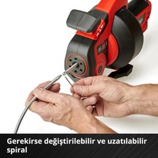 Einhell  Akülü Boru Açma Makinesi TE-DA 18/760 Li-Solo Power X-Change (18 V, Li-Ion, 7,6 m temizlik spirali, 16-55 mm çapındaki borular için uygun, akü ve şarj cihazı dahil değildir) - 4514160