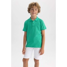 DeFacto Polo Yaka Pike Kısa Kollu Basic Düz Tişört Erkek Çocuk B0668A8NS