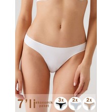 7'li Ekonomik Paket 2071 No Show Iz Belli Etmeyen Pamuklu Basic Tanga