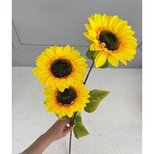 3 Kafalı Büyük Yapay Ayçiçeği Büyük 90 cm