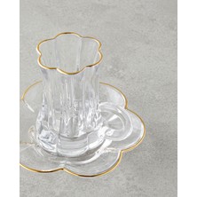 Monica Cam 12 Parça 6 Kişilik Çay Seti 80 ml Gold