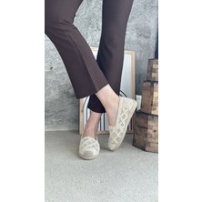 Mayfair Bej Dantel Detaylı Espadril