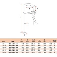 Bulut Hızlı Tip Dövme Çelik İşkence 50 cm 500 x 140 mm