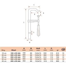 Bulut Küçük İşkence Dövme Çelik 30 cm 300 x 80 mm