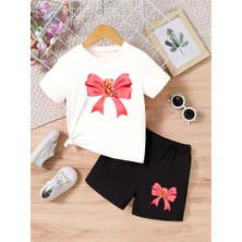 Calp Teks Pembe Kurdale Baskılışort/t-Shirt Alt-Üst Çocuk Takım