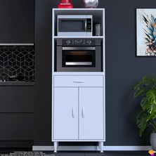 Modilayn Oslo 60X162,4X56 cm 1 Çekmece, 2 Kapaklı. Mutfağınıza Yer Açan Fırın / Mikrodalga Dolabı.