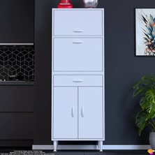 Modilayn Oslo 60X162,4X48 cm 1 Çekmece, 4 Kapak. Mutfağınıza Özel Ekmeklikli Kiler Dolabı.