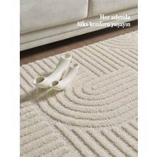Modern Desen Özel Kesim Halı Salon Halısı Mutfak Halısı Yolluk Krem Halı Kolay Temizlenebilir Halı