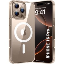iPhone 16 Pro Magsafe Şeffaf Kılıf + Hayalet Ekran Koruyucu + Kamera Lens Koruyucu (Siyah)