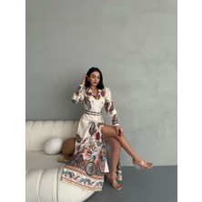 Atlas Kumaş Elbise (Kemer Dahildir)