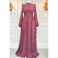 Amine Hüma Nida Abiye Elbise Gül Kurusu