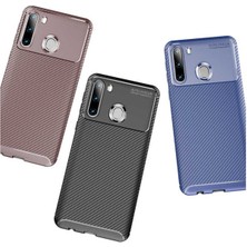 Samsung Galaxy A21 Kılıf Karbon Fiber Görünümlü Ultra Ince Carbon Case