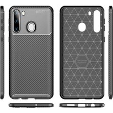Samsung Galaxy A21 Kılıf Karbon Fiber Görünümlü Ultra Ince Carbon Case