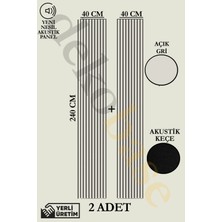 Dekobase Açık Gri (2 Adet) 40X240CM Yeni Nesil Akustik Ahşap Duvar Paneli