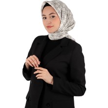 Gümüş Monogram Ipek Eşarp