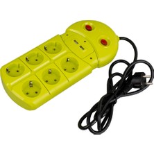 6lı 2 Usbli 1.5 Metre Grup Priz (4767) - BLS8610-2563