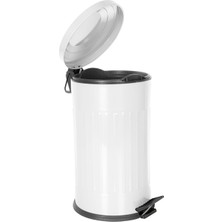 Eforeca Vintage Çöp Kovası Çizgili Beyaz 16 Lt