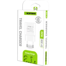 Soffany SY-308 2.1A Şarj Başlığı, Şarj Cihazı, Adaptör, Beyaz Usb-A