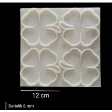ElHobi Dörtlü Yonca Bardak Altlığı Kalıbı - Hobi Silikon Kalıbı -Kod:Sn45