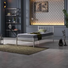 Unimet Falez-S Metal Karyola - Beyaz - Konik Geçme - Konfor Destekli Latalı - 90x190/90x200/120x200
