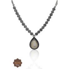 Sedef Taşlı Damla Tasarım Markazit Taşlı Gümüş Kadın Gerdanlık 201024261