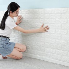 Renkli Duvarlar 50X50 cm 0,27 M²  Silinebilir Kendinden Yapışkanlı Duvar Kağıdı Esnek Panel 3D Tuğla Desen
