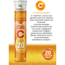 Maxiliv C Vitamini İçeren Takviye Edici Gıda – 20 Efervesan Tablet