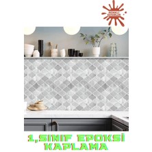 Renkli Duvarlar 30×30 cm  Arabesk Çini Epoksi 1 Adet 3D Yapışkanlı Duvar Kaplama Paneli Mutfak Banyo Salon Ofis Döşeme