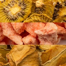 Ofresko Kuru Meyve Mix 3'lü Paket - Dondurularak Kurutulmuş Karpuz - Fırınlanarak Kurutulmuş Kavun ve Kivi - Katkısız & İlave Şekersiz