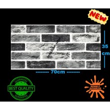 Renkli Duvarlar Yapışkanlı Dekoratif Tuğla Desen Gri Tv Arkası Salon Ofis Duvar Kağıdı Paneli 70X35CM 1 Adet NW169