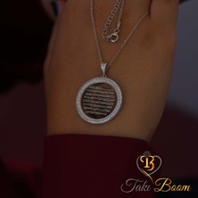 Dualı Kolye Beyaz Taşlı Ayetel Kürsi Gümüş Kolye