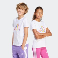 adidas Unisex Çocuk Beyaz  T-Shirt J T TEE JD4638
