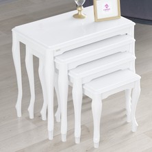 Canisa Concept Roma Serisi , 4lü Zigon Sehpa Takımı , Üst Kalite 1.sınıf Mdf ve Lake Boya , Gürgen Ayaklar