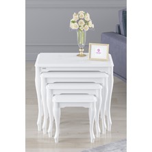 Canisa Concept Roma Serisi , 1. Sınıf Mdf ve Lake Boya,  Üst Kalite 4lü Zigon Sehpa Takımı, Gürgen Ayak