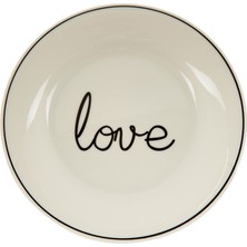 Porland Lfh Hope Love 17 cm Beyaz Dikdörtgen Tatlı Tabağı 1 Adet Şık Tasarım