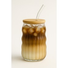 Kahve Bardağı Isıya Dayanıklı Ice Latte  Bardak Kahve Kokteyl Cam Sunum Bardağı 400ML