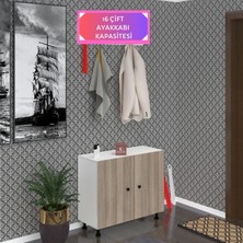Kenzlife Ayakkabılık Galoş4 Crdbyz 68*080*32 Kapaklı 4 Raflı 16 Çift Ayakkabı Kapasitesi