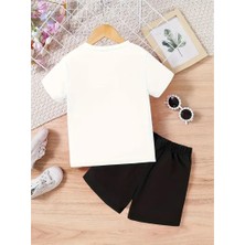 Calp Teks Kuromi 2704 Baskılı Şort/t-Shirt Alt-Üst Çocuk Yazlık Takım