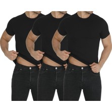 Erkek Penye Modal B-Yaka Kısa Kol T-Shirt (3'lü Paket)