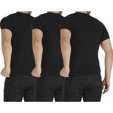 Erkek Penye Modal B-Yaka Kısa Kol T-Shirt (3'lü Paket)