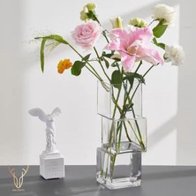 Cubos Şeffaf Cam Vazo - 27 cm