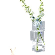 Cubos Şeffaf Cam Vazo - 27 cm