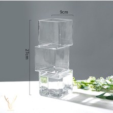 Cubos Şeffaf Cam Vazo - 27 cm