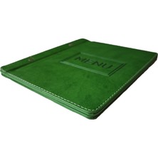 A5 - 5 Yapraklı Deri Menü Kabı - 23X15 cm (Yeşil)