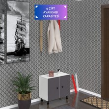 Kenzlife Ayakkabılık Cimcime3 Gribyz 53*060*32 Kapaklı 3 Raflı 9 Çift Ayakkabı Kapasitesi