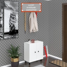 Kenzlife Ayakkabılık Cimcime4 Byzbyz 68*060*32 Kapaklı 4 Raflı 12 Çift Ayakkabı Kapasitesi