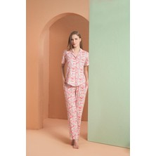 Pjs Kadın Pembe Önden Düğmeli Pijama Takımı 27050